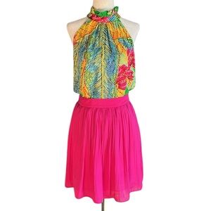 Rachel Zoe Pleated Elastic Waist Mini Skirt